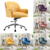 Office Chair Task Adjustable Height Mid Back Swivel Wheels Armrest Crush Velvet