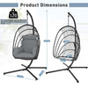 Folding Swing Egg Chair Hanging Chair Swing Basket Chair w/ Stand Cushion Pillow