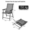Set of 2 Folding Chairs Garden Fabric Chairs Indoors Outdoors Seat w/Armrests