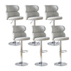 Set of 2/4/6 Velvet Bar Stools for Breakfast Kitchen Comtemporary Barstool Chair