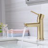 Bathroom Brass Sink Basin Faucet Mixer Vanities Taps Single Handle Brushed Gold