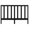 Bed Headboard Black 126x4x100 Solid Wood Pine W8Q3