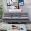 Modern Linen Grey Upholstered 3 Seater Sofa Bed Recliner Sofabed Sleeper Sofas