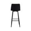 2 pcs Black Bar Stools Velvet High Chairs Upholstered Chairs Padded Seat Xmas UK