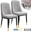 Faux Leather Upholstered Dining Chairs Set of 2 Thick Seat High Back Chair Grey