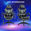 Grey Gaming Chair Leather Racing Office Executive Recliner with Leg Rest Massage