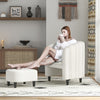 Modern Accent Chair and Ottoman Set Bedroom Upholstered Club Chair w/Footrest