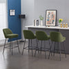 2X Breakfast Bar Stools Thickened Pad Linen Dining Chairs for Counter Kitchen