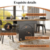 Extendable Dining Table with Hidden Storage Drawers and Shelves Telescopic Table