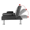 Stylish Linen Fabric Upholstered Clic Clac Sofa Bed 3 Seater Reclining Settee