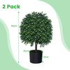 2 Pack Faux Bushes Ball Plants Artificial Boxwood Topiary Ball Tree