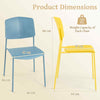 4Pcs Stackable Kitchen Chairs Set Modern Plastic Dining Room Chairs Color