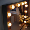 Modern LED Black Dressing Mirrored Makeup Table Vanity Set with Stool & Drawer
