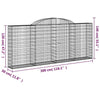Arched Gabion Baskets 4 pcs 300x30x120/140 cm Galvanised Iron