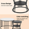 Round Coffee Tables Set of 2 End Table Nesting Tables Marble Pattern Living Room