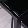 4/6 Seats Black White Dining Table with Upholstered Chairs Tempered Glass Tables