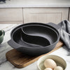 Cast Iron Shabu-Shabu Dual Divide Cooking Soup Hot Pot Hotpot Stockpot Non-stick