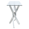 Clear Glass Top Breakfast Coffee Dining Table with Chrome Legs Kitchen Furniture