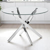 100cm Round Glass 4 Seater Dining Table and Chairs for Kitchen & Dining Room