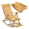 Folding Bamboo Rocking Armchair Office Garden Sun Lounger Recliner Relax Seat
