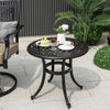 Outdoor Small Coffee Table Patio Side Table Cast End Table w/Adjustable Footpads