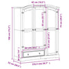 Wardrobe White 151.5x52x186 Solid Wood Pine D3W8