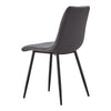 2x Grey Dining Chairs Velvet Padded Seat Kitchen Dining Room Chair Modern