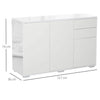 High Gloss Push-Open Design Storage Cabinet with Large & Small Cupboard and 2 Fl