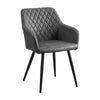 Set of 2 Armchairs Dining Chairs with Arms Velvet PU Faux Leather Chairs Kitchen