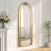 Large Ornate Gold Arched Full Length Wall Leaner Floor Mirror 180cm x80cm Mirror
