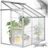 Lean to greenhouse polycarbonate aluminium grow plants growhouse garden 4,09m³