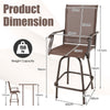2 Pcs Swivel Bar Height Stools Chairs Swivel Garden Patio Chairs W/ High Back