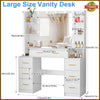 Modern LED Dressing Table Makeup Desk with 11 Lights Mirror Bedroom Vanity Set