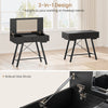 2-in-1 Vanity Desk Large/Small Tabletop-Black