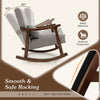 Costway Nursery Upholstered Rocking Accent Chair Indoor Rocker Armchair