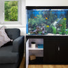 Fish Tank Aquarium Cabinet Black 300L 65 Gal LED White Gravel + Ornaments