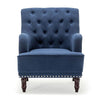 Soft Velvet Armchair Chesterfield Studded Wing Back Occasional Fireside Chair UK