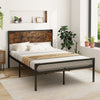 Double Size Metal Bed Frame Industrial Platform Bed w/ 9 Support Legs Noise Free