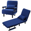 Dark Blue Folding Single Sofa Bed Chair Fabric Recliner Lounge Sleeper Sofabed