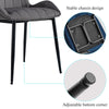 Set of 2 Velvet Dining Chairs Set Padded Seat Metal Legs Kitchen Home Furniture