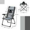 Set of 2 Folding Camping Chairs & Ottoman 7-Position Adjustable Recliner Chair