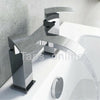 Modern SQUARE WATERFALL CHROME BATHROOM TAP SET - BASIN MONO & BATH FILLER MIXER