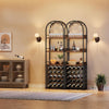 Industrial Rack Freestanding with glass holder and storage for Cellar