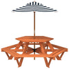 Picnic Table for 6 with Hexagon Solid Wood Fir G2F1