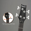 Glarry Basswood 24 Frets Electric GIB Bass Guitar w/ Bag Wire Tools Burlywood