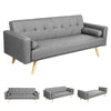 Stylish Linen Fabric Upholstered Clic Clac Sofa Bed 3 Seater Reclining Settee
