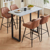 Bar Stools Set of 2 Faux Suede/ PU Leather Breakfast High Chairs Kitchen Pub