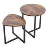 Vintage Round Triangle Nesting Table Set Coffee Table w/ Metal Frame Living Room