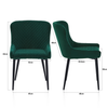 2/4/6 Pcs Dining Chairs Set Velvet Padded Seat Metal Legs Kitchen Armchair Home