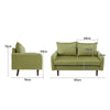2 Seater Sofa Velvet Compact Loveseat Couch Settee with Cushions Wooden Legs
